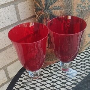 Red Glass Goblet 🍷 Glasses